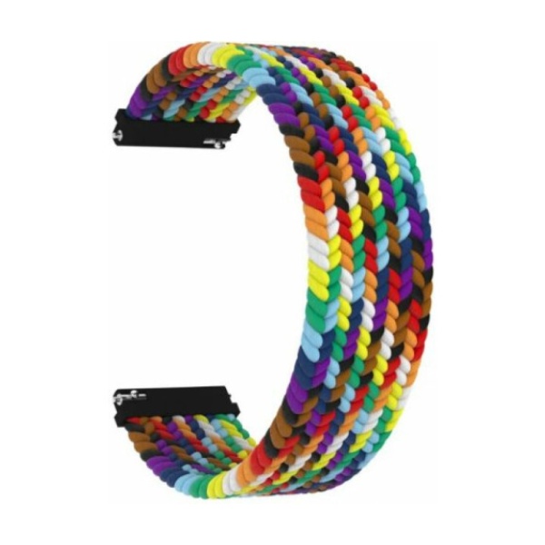 Ремешок нейлоновый плетёный для часов Lyambda Steropa 20мм, радуга